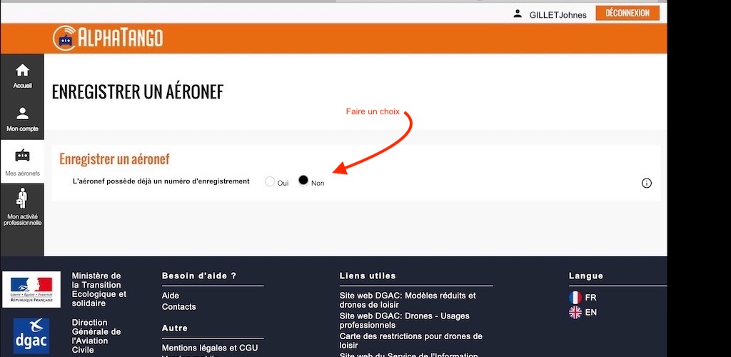 cocher votre choix : oui ou non