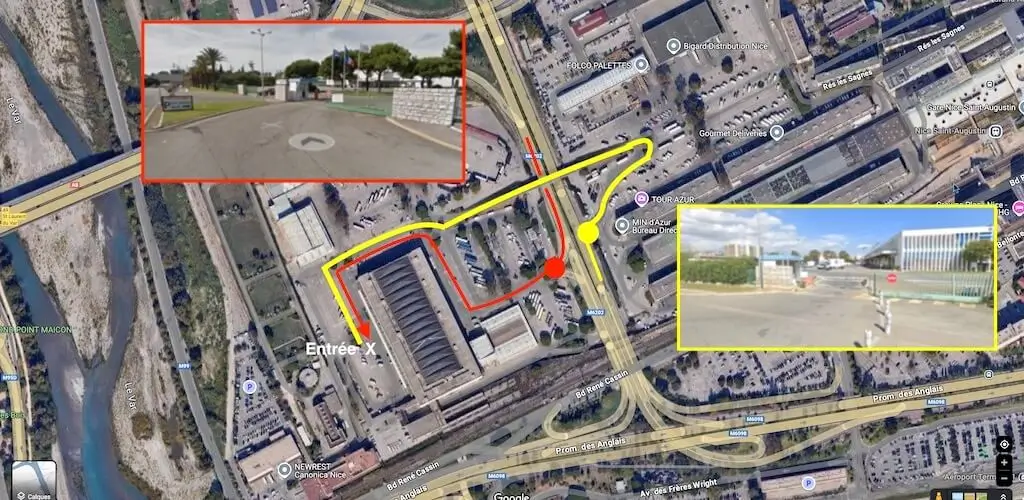 Aerial view of the access to the MIN of Nice