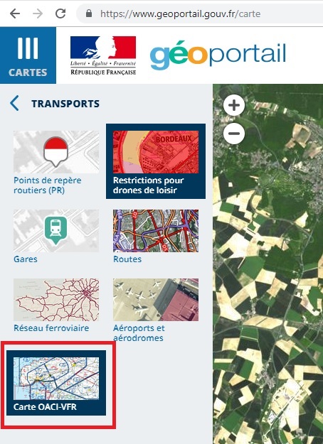 geoportal website, allows you to see where it is allowed to fly
